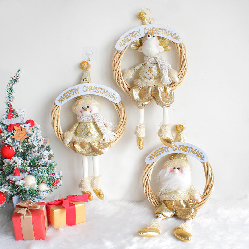 Golden Christmas doll garland