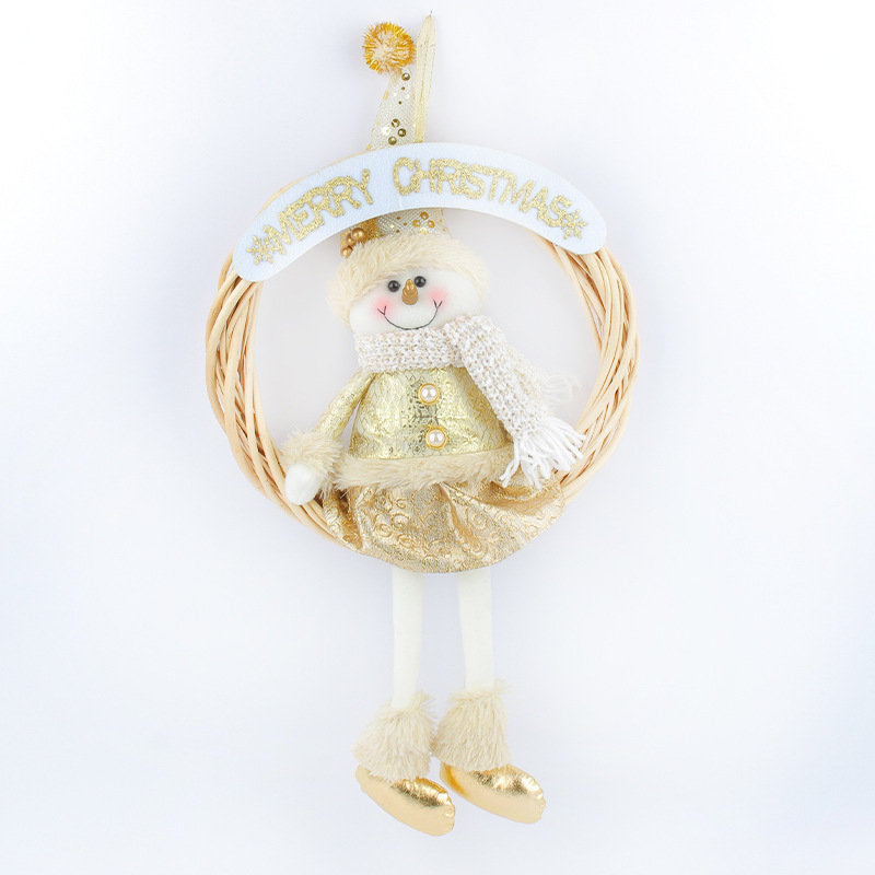 Golden Christmas doll garland