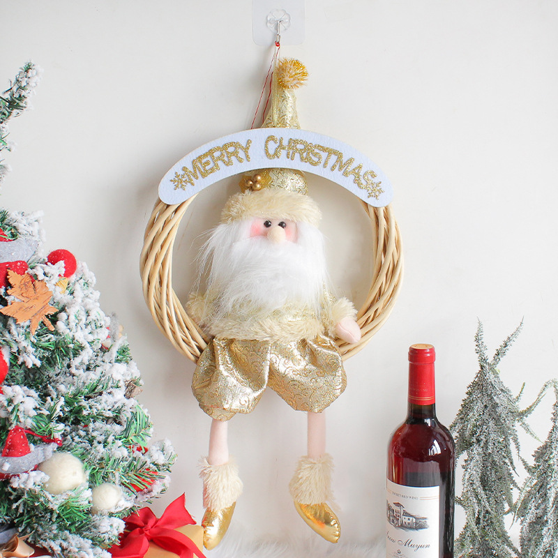 Golden Christmas doll garland