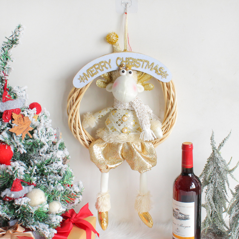 Golden Christmas doll garland