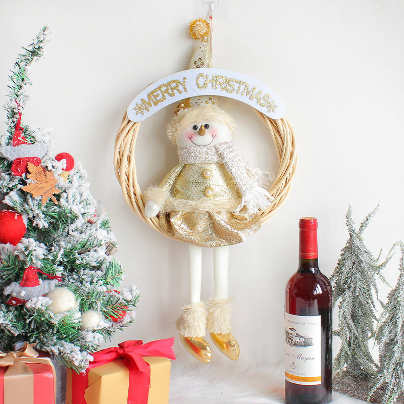 Golden Christmas doll garland