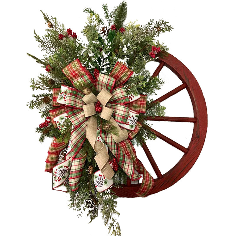 Christmas carriage wheel garland 