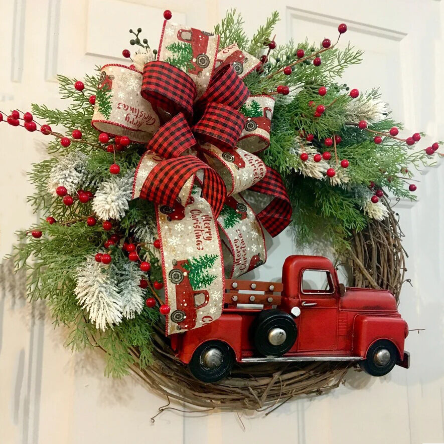 Christmas red truck garland
