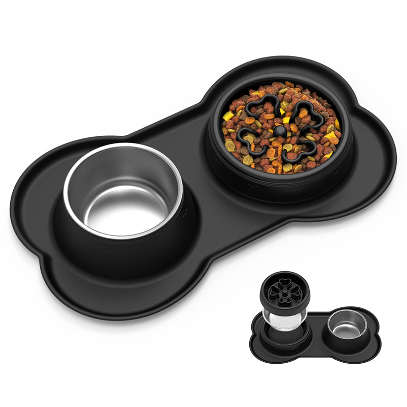 Silicone Pet bowl with slow feeder Silicone Pet bowl with slow feeder