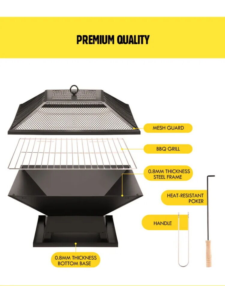 Trolley Barbecue Charcoal Grill Outdoor Grill