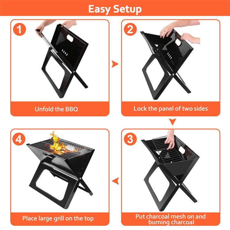 Charcoal Portable X shape Barbecue Grill