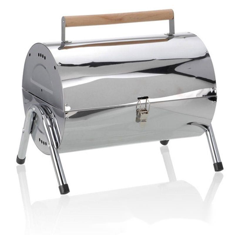 Barrel Stainless Steel Mini Charcoal BBQ Grill Barrel Stainless Steel Mini Charcoal BBQ Grill