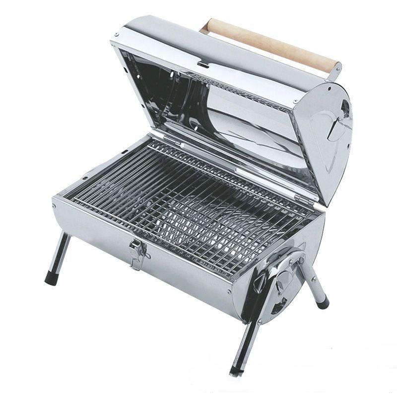 Barrel Stainless Steel Mini Charcoal BBQ Grill