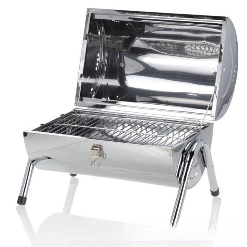 Barrel Stainless Steel Mini Charcoal BBQ Grill