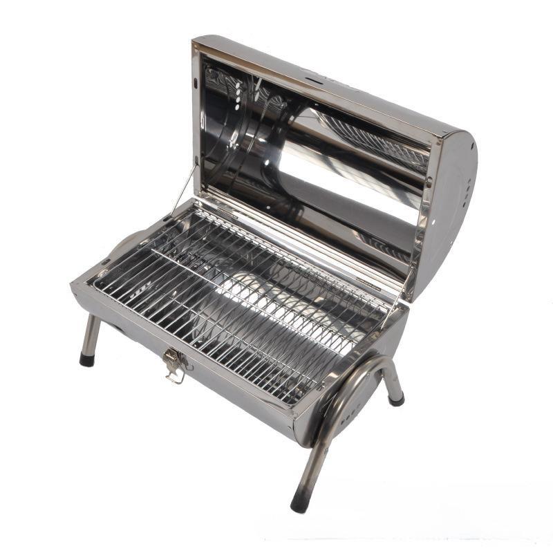 Barrel Stainless Steel Mini Charcoal BBQ Grill