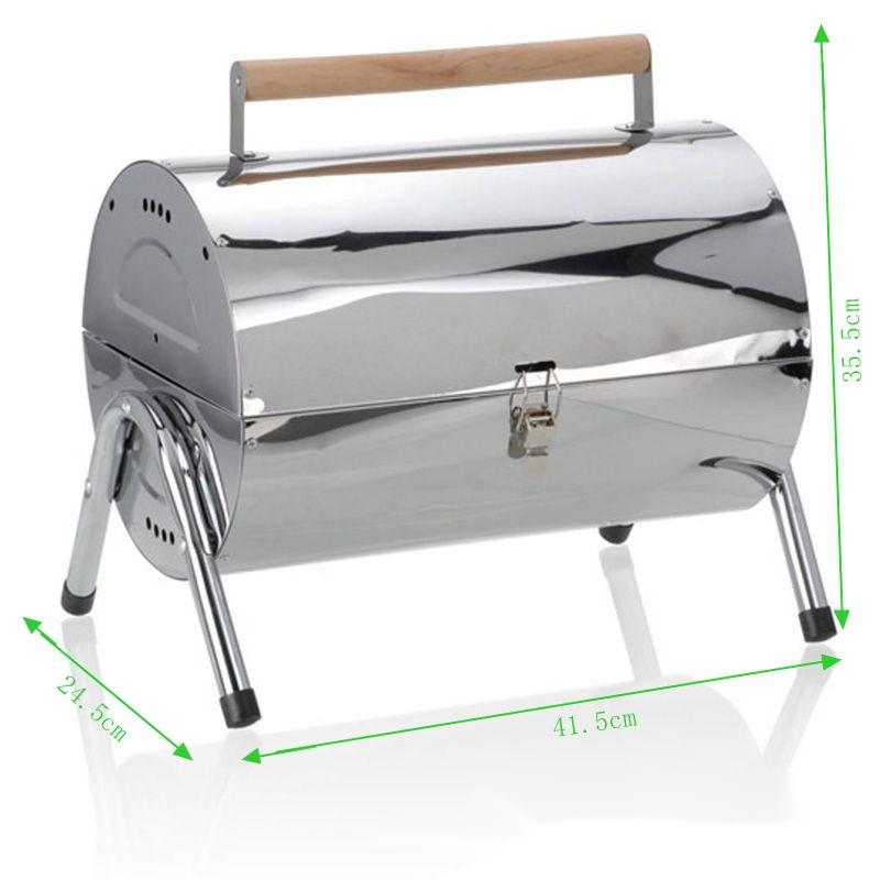 Barrel Stainless Steel Mini Charcoal BBQ Grill