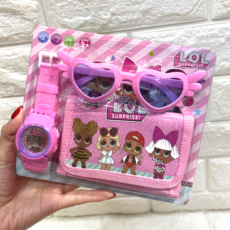Children Quartz Watch Girl Wallet Glasses Set Children Quartz Watch Girl Wallet Glasses Set