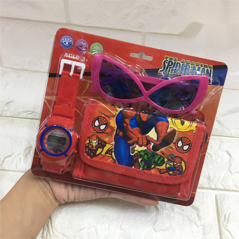 Children Quartz Watch Girl Wallet Glasses Set