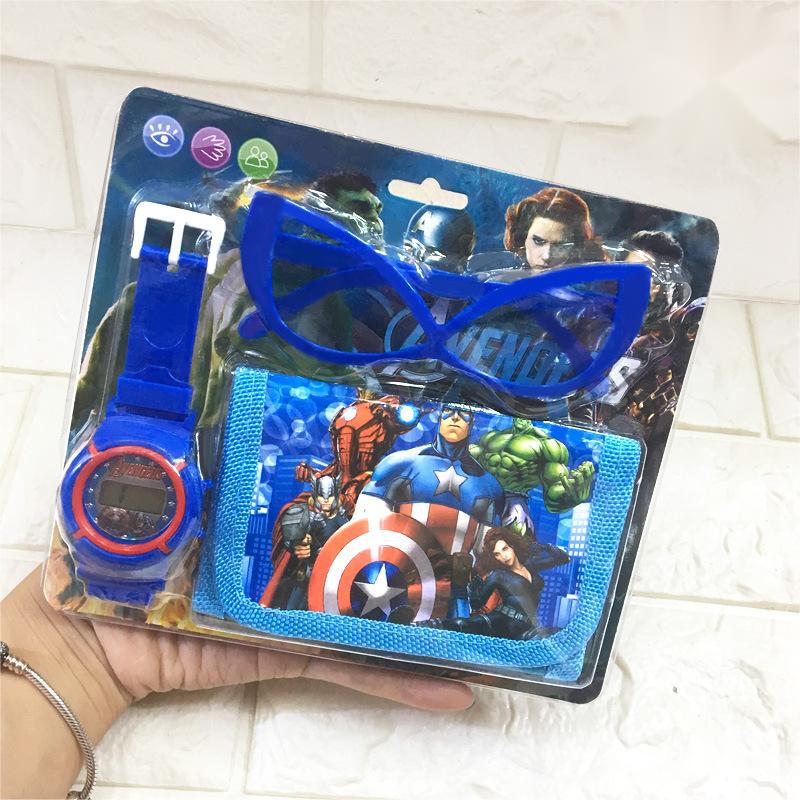 Children Quartz Watch Girl Wallet Glasses Set