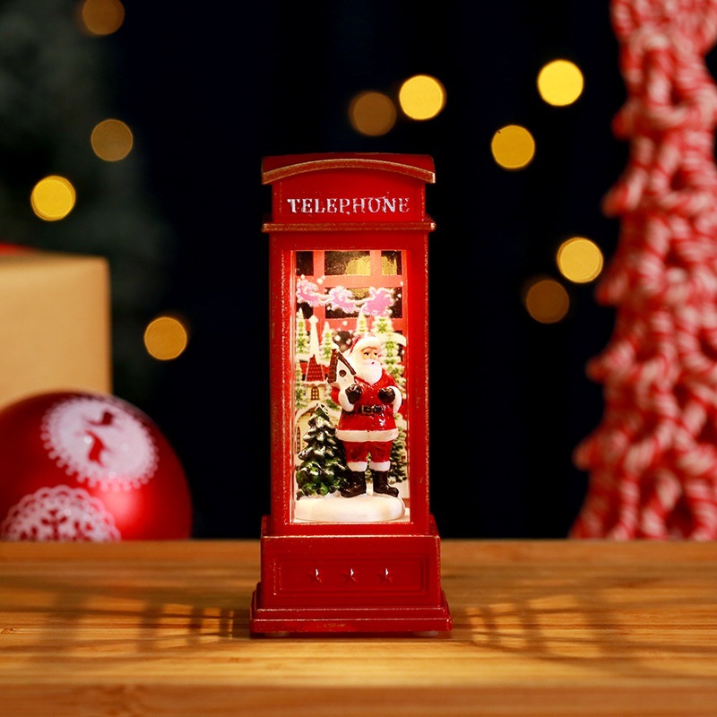 Christmas Luminous telephone booth ornament