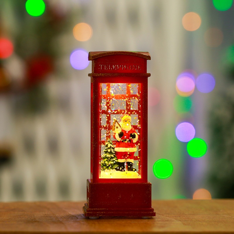 Christmas Luminous telephone booth ornament