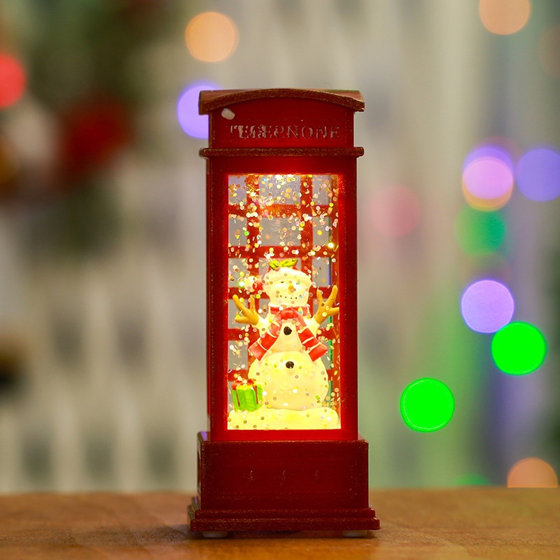 Christmas Luminous telephone booth ornament