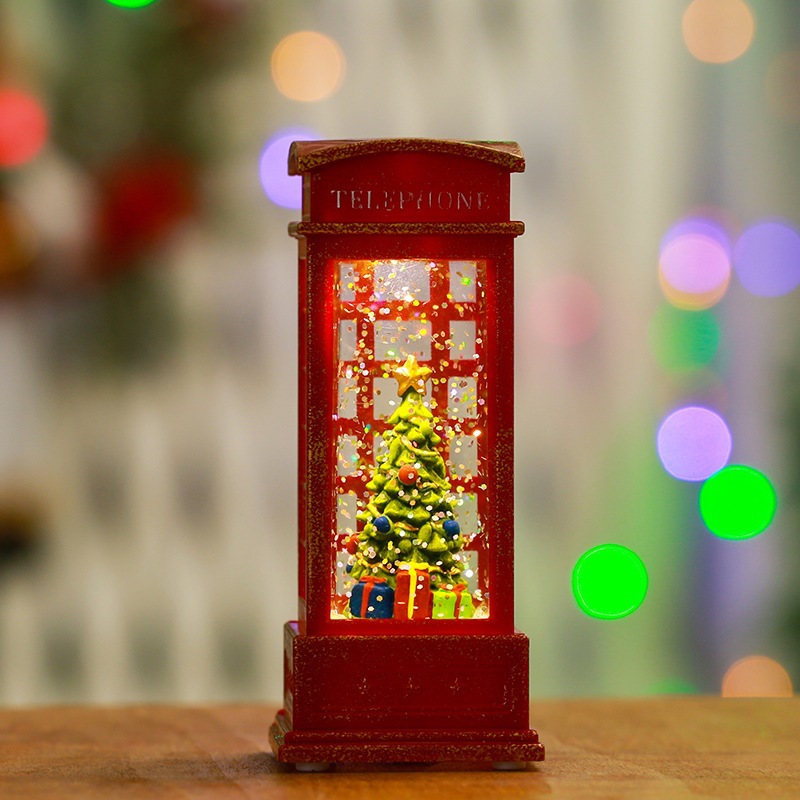 Christmas Luminous telephone booth ornament