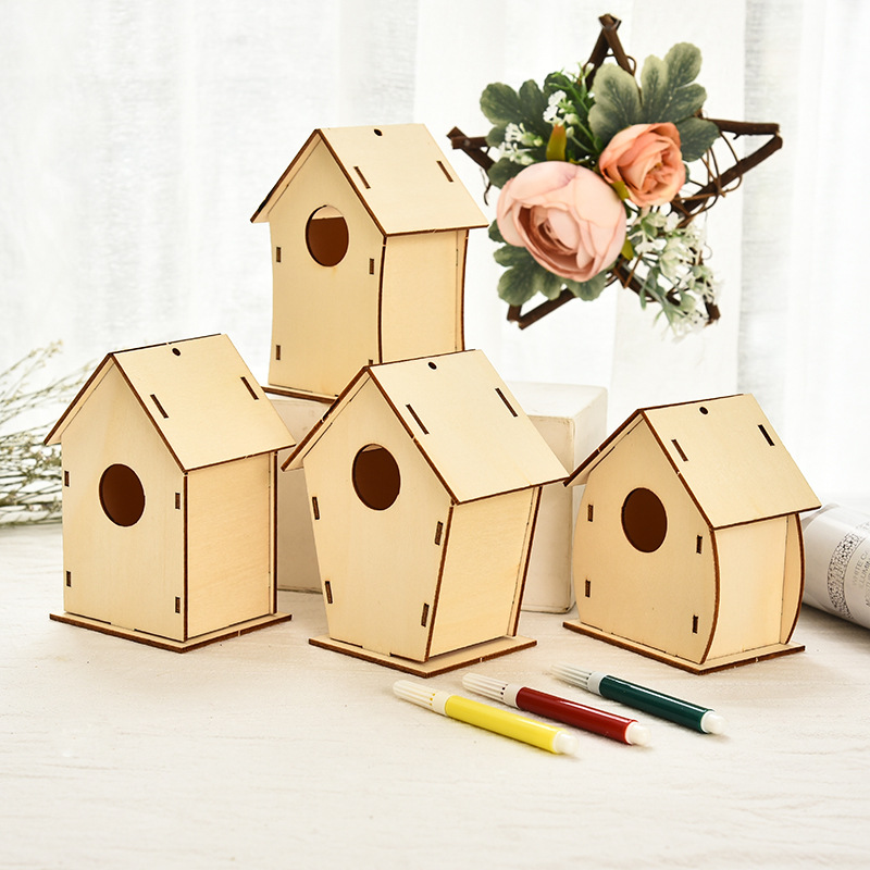 Christmas wooden house ornament