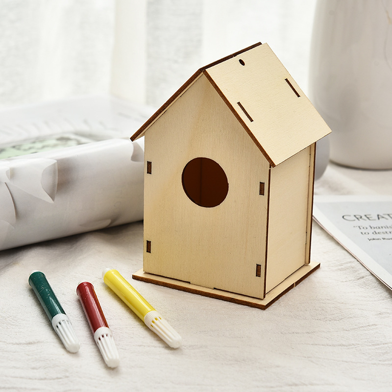 Christmas wooden house ornament