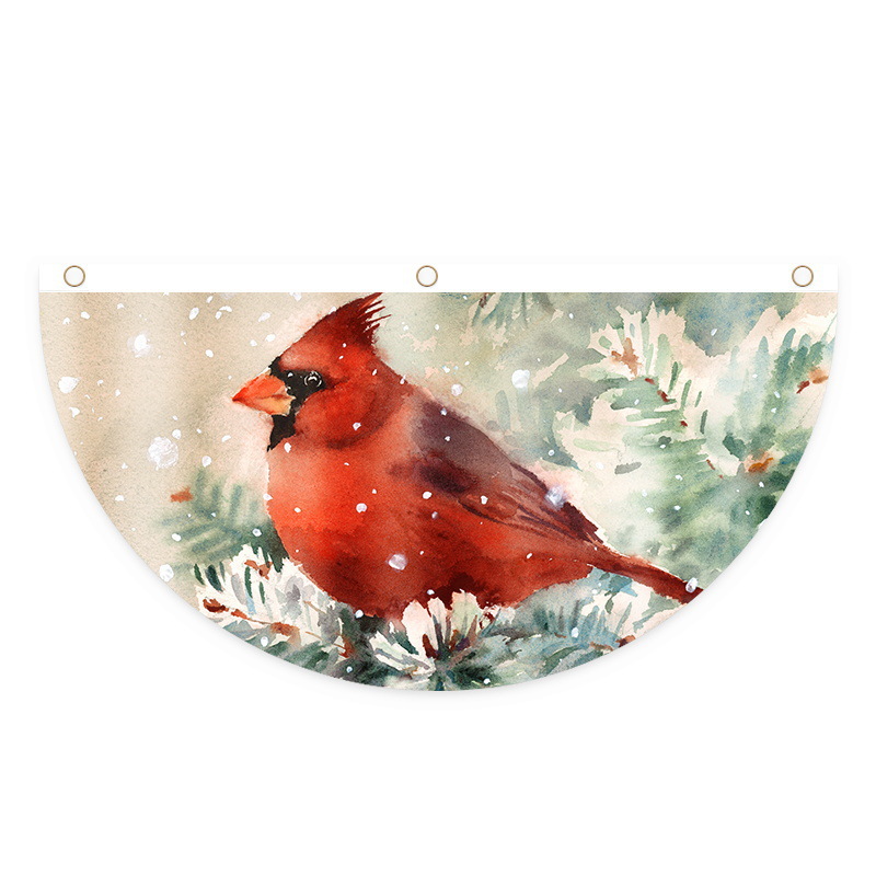 Christmas Fan-Shaped flag