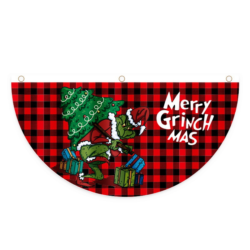 Christmas Fan-Shaped flag