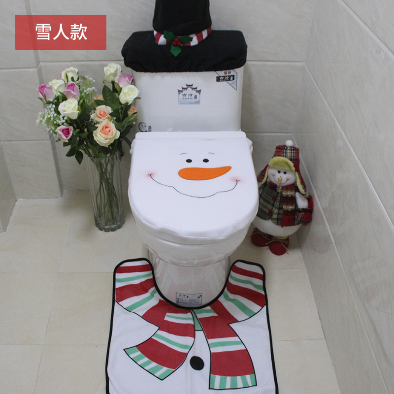 Christmas toilet three piece cover set