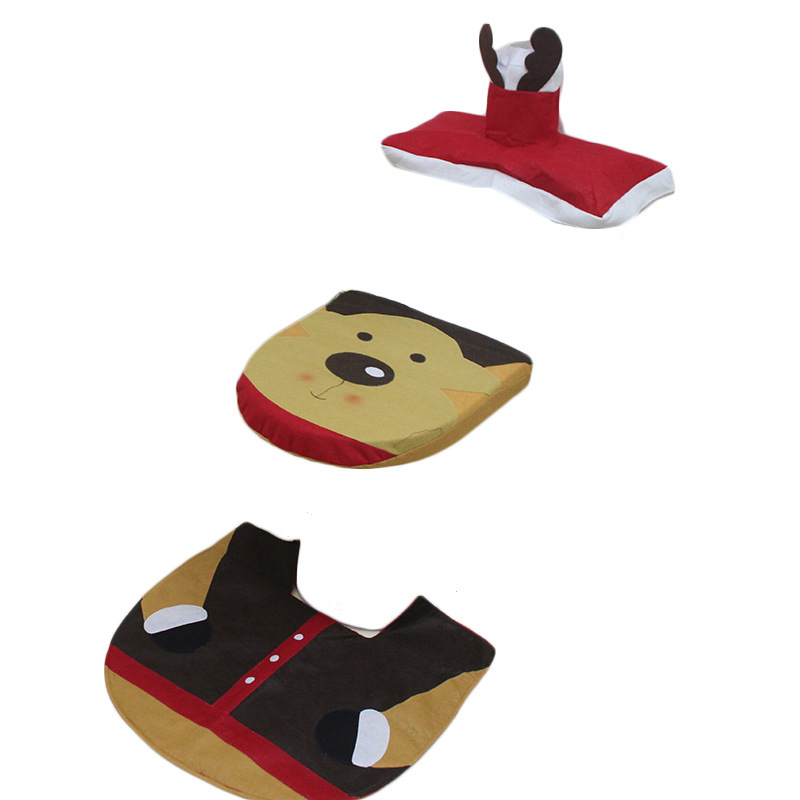 Christmas toilet three piece cover set