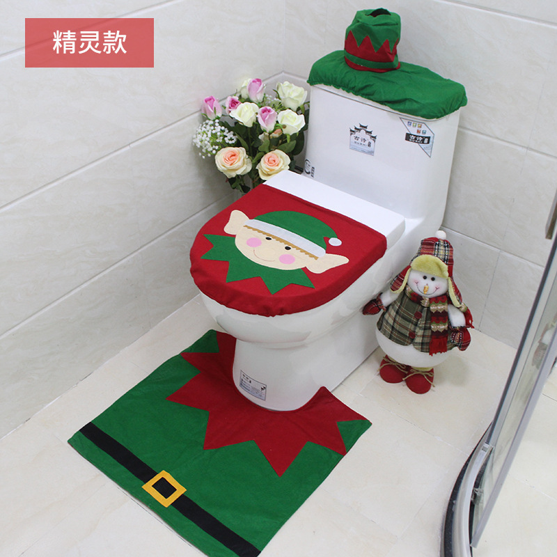 Christmas toilet three piece cover set