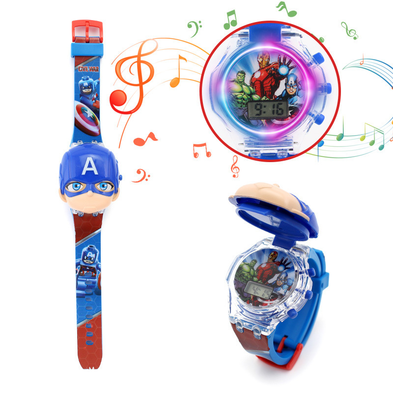 Light music flip watch