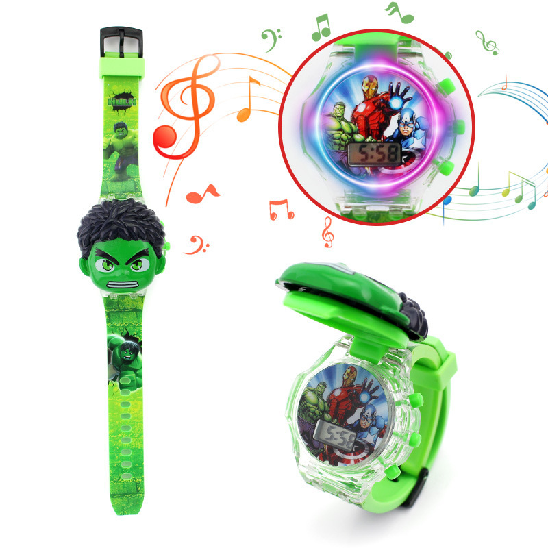 Light music flip watch
