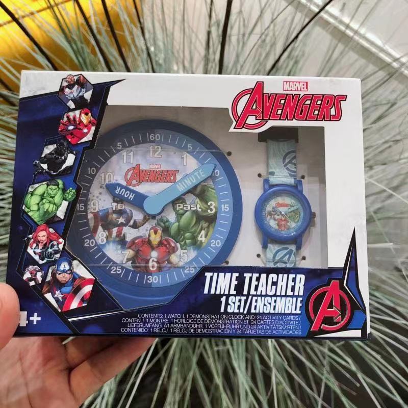 Electronic watch and clock two-piece set