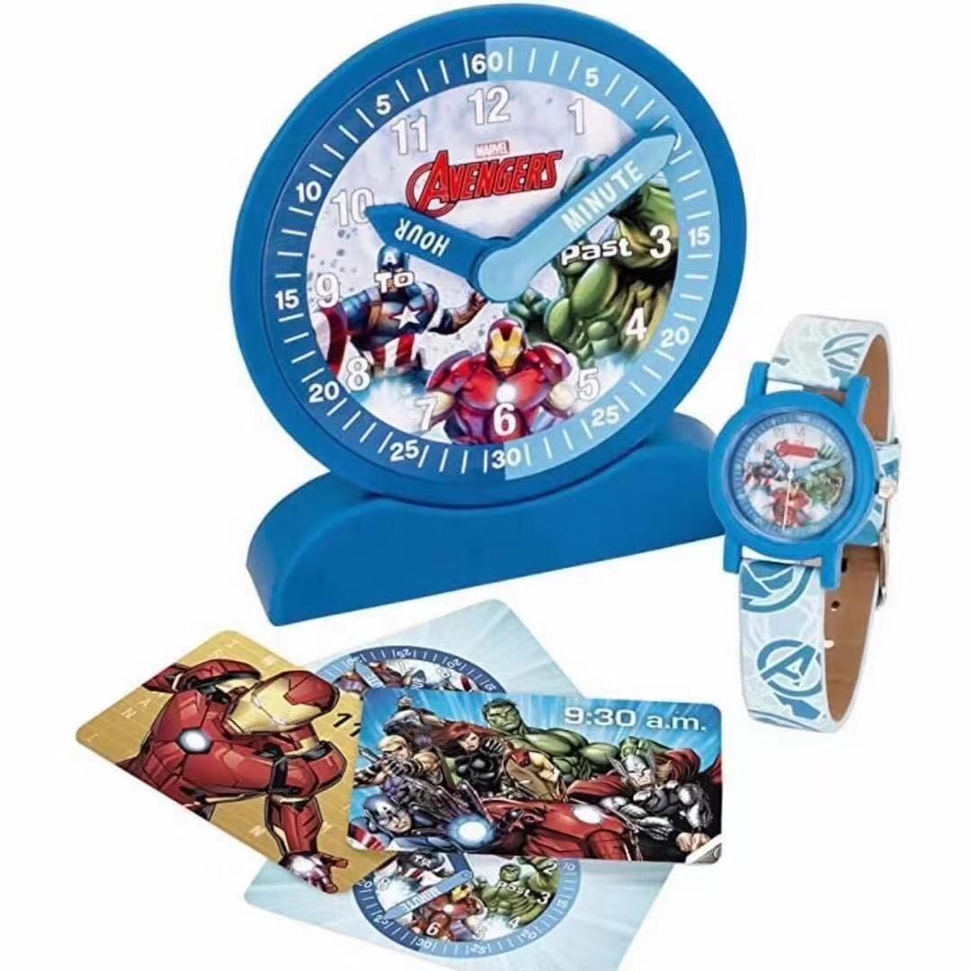 Electronic watch and clock two-piece set