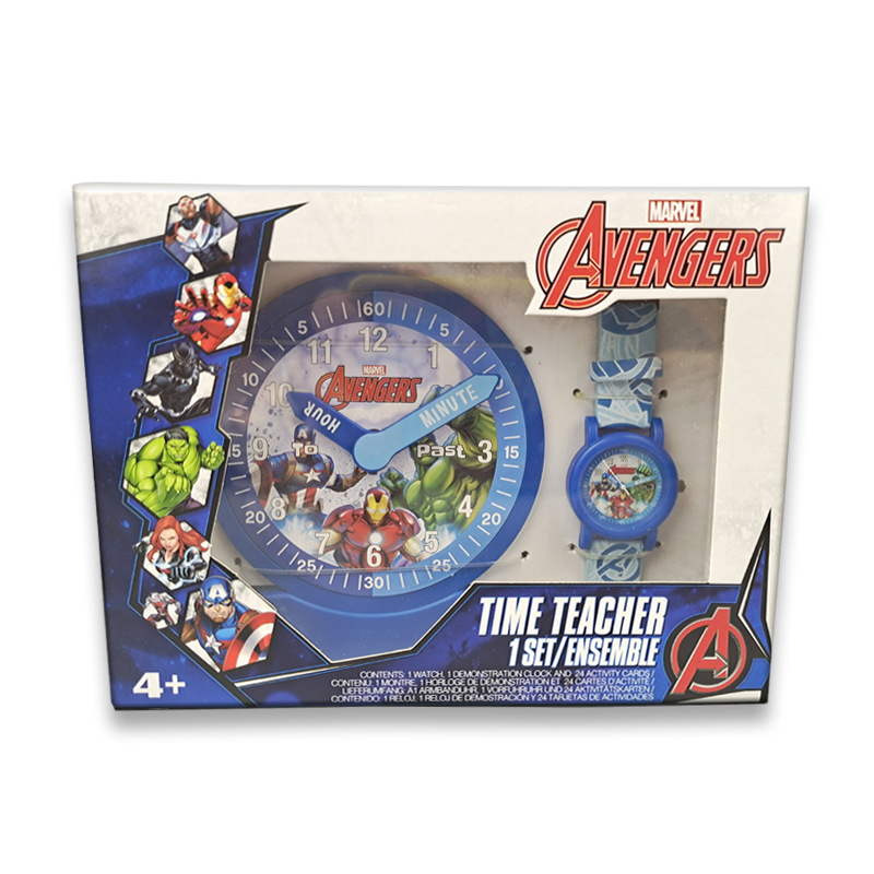 Electronic watch and clock two-piece set