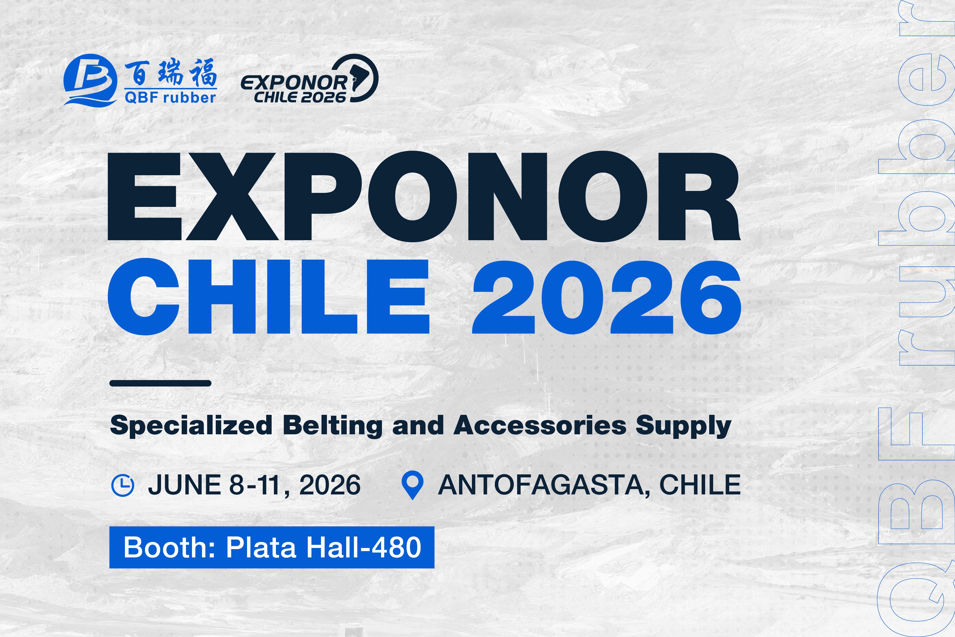QBF rubber brilla en EXPONOR 2026: Soluciones para cintas transportadoras mineras de alta eficiencia y ahorro energético