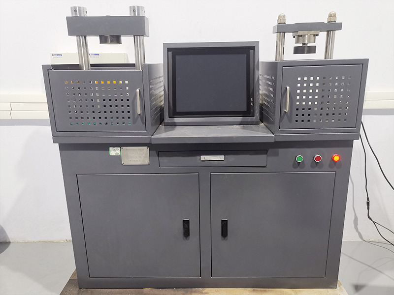 Microcomputer controlled integrated bending and compression testing machine