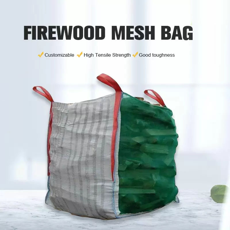 Bolsa de malla para leña transpirable, bolsa grande ventilada para embalaje, cebolla, patata y verduras