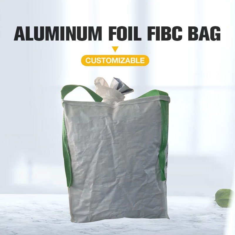 Bolsa de contenedor flexible FIBC de tonelada de tamaño personalizado con revestimiento de papel de aluminio