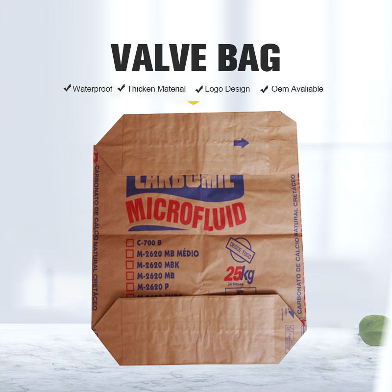 Bolsa de papel Kraft multicapa personalizada con válvula