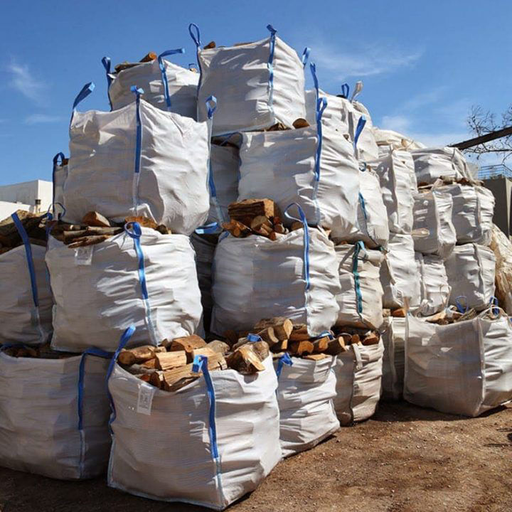 Bolsa a granel grande de malla de embalaje de patata, cebolla y leña transpirable