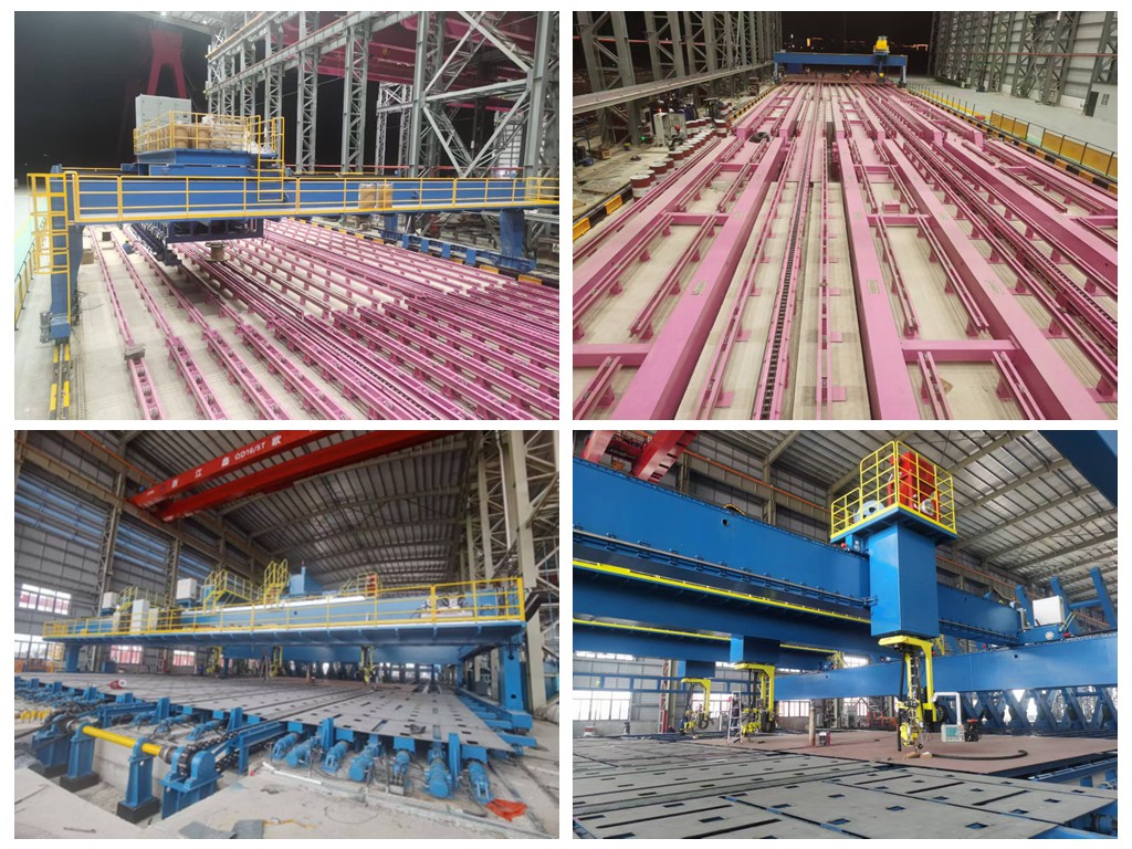 Ligne de production de panneaux plats pour la construction navale