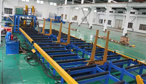 Ligne de production horizontale de poutres en H