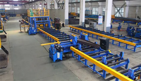 Ligne de production horizontale de poutres en H