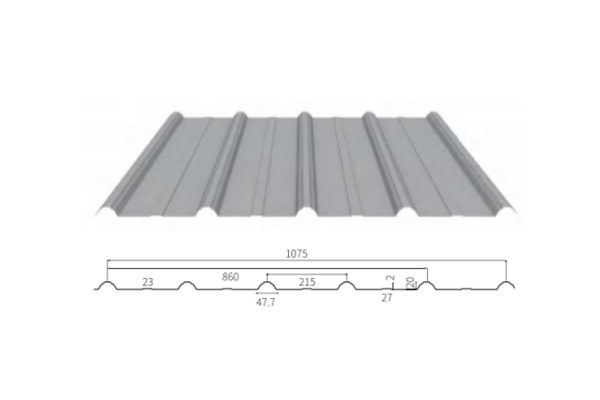 YX20-215-860 (1075) /Color recubierto de chapa de acero corrugada /PPGI Hoja de acero para techos de tejas