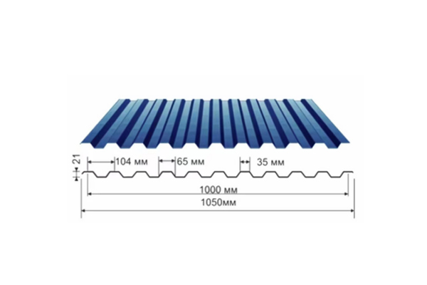 YX21-104-1000(C21) /Color recubierto de chapa de acero corrugado /PPGI Hoja de acero para techos de tejas