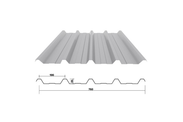YX35-190-760 /Color recubierto de chapa de acero corrugado /PPGI hoja de acero para techos de tejas