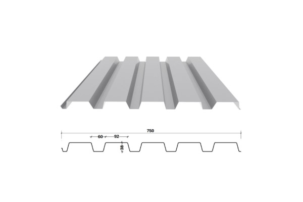 YX38-150-750 /Color recubierto de chapa de acero corrugado /PPGI hoja de acero para techos de tejas