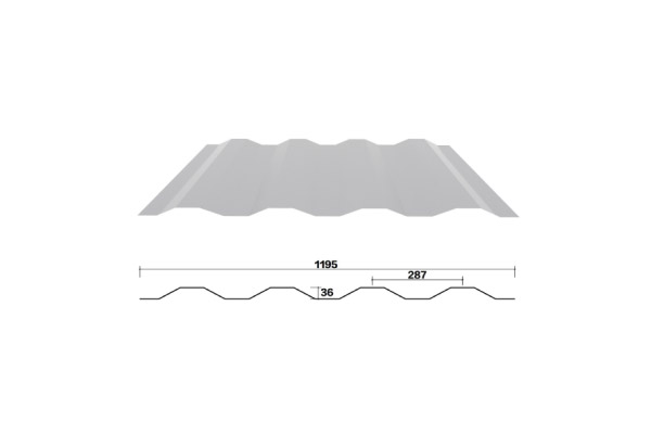 YX36-287-1195 /Color recubierto de chapa de acero corrugado /PPGI Hoja de acero para techos de tejas