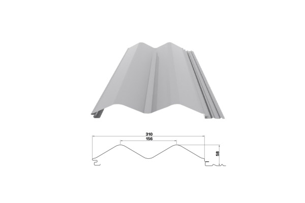 YX58-156-310 /Color recubierto de chapa de acero corrugado /PPGI hoja de acero para techos de tejas