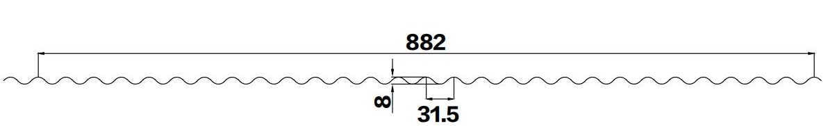 YX8-31.5-882 / Color recubierto de chapa de acero corrugado /PPGI Hoja de acero para techos de tejas